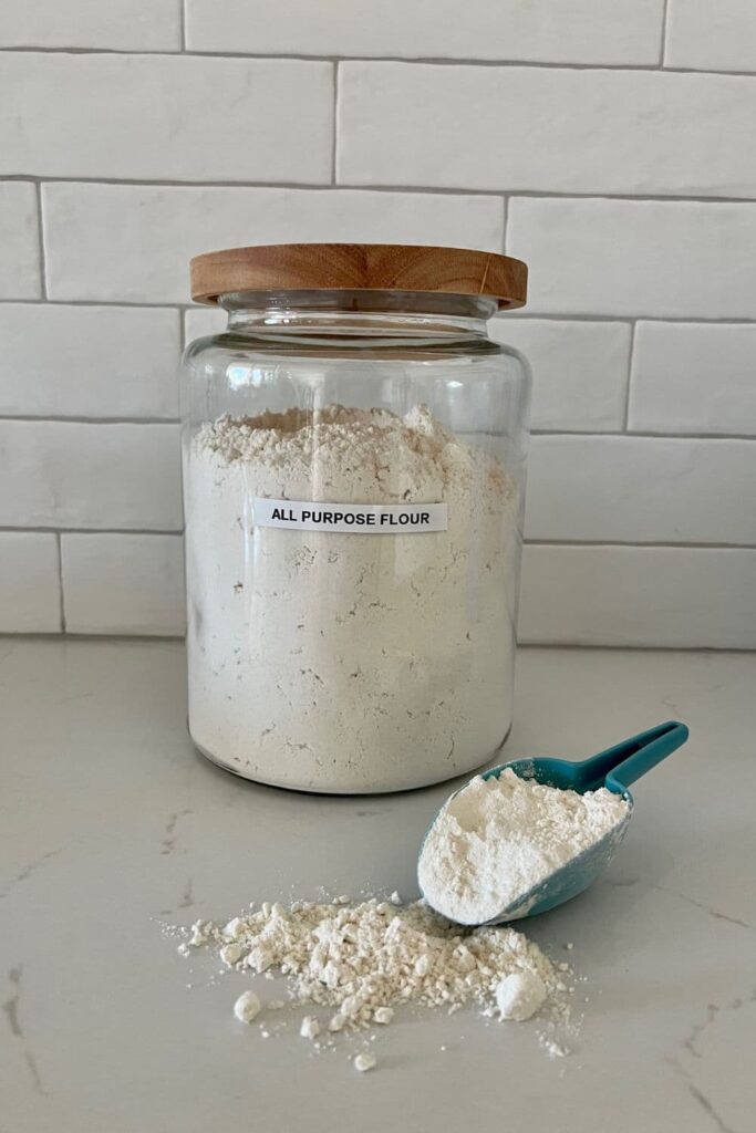 Bowl of mixed flours used for sourdough starter